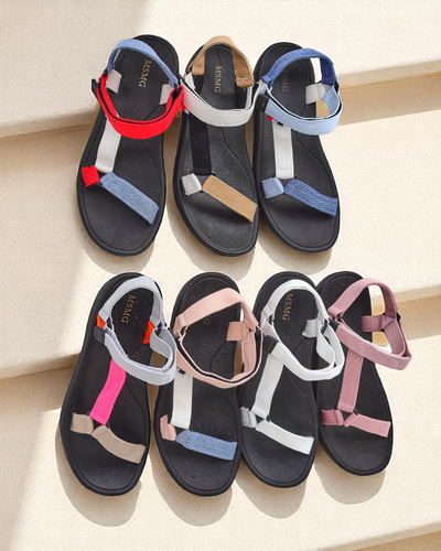 Royalfashion Damskie sandały tkaninowe w kolorze niebieskim Ojo