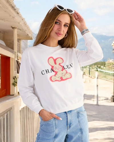 Royalfashion Ženska bombažna majica s tankim potiskom