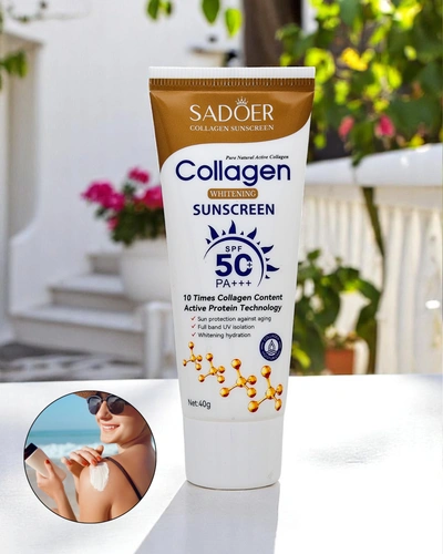 Sadoer krema za zaščito pred soncem SPF 50 s kolagenom