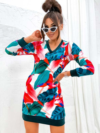 Royalfashion Ženska mini obleka z izvirnim vzorcem