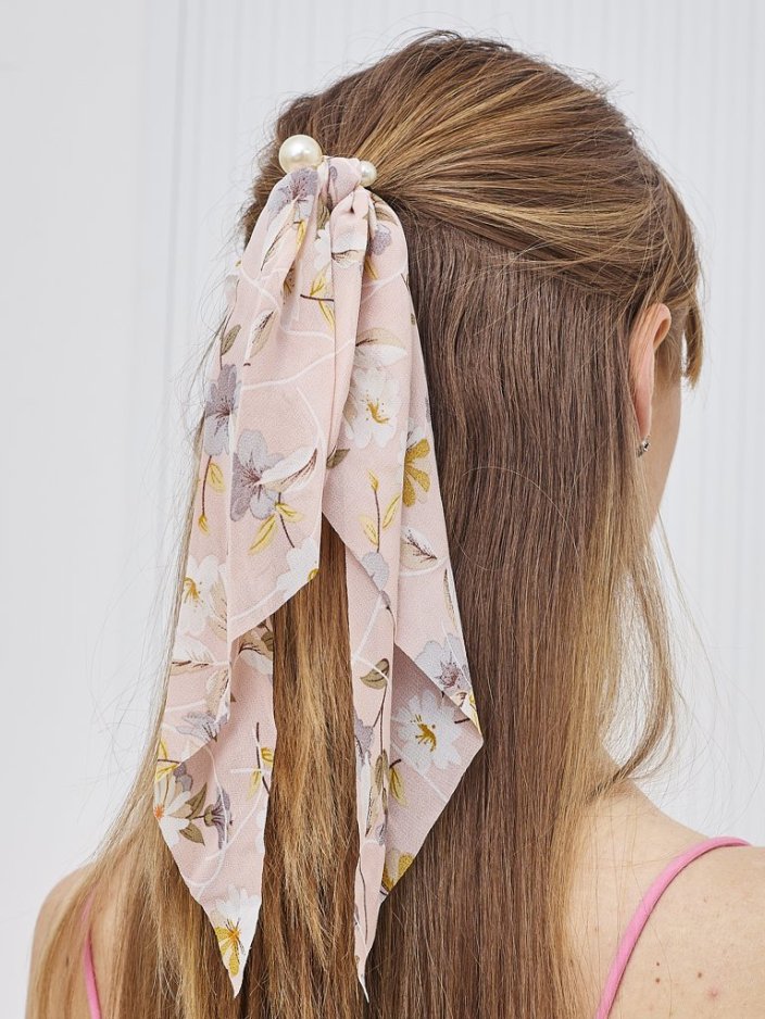 Royalfashion Lasnik za lase z okrasnim trakom, okrašenim z majhnimi rožicami in biserčki Florennea