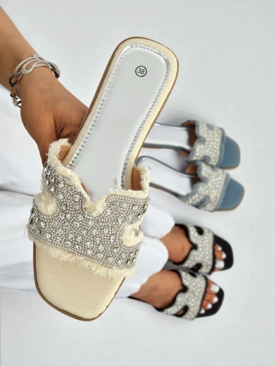 Royalfashion Ženski sandali z okrasnimi kamenčki CrystalEase