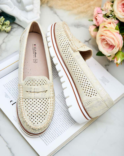 Royalfashion Azurni ženski mokasini Leteller