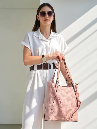 Royalfashion Velika ženska torba iz patentirane kože z embalažo