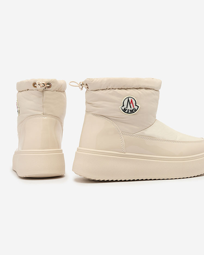 Royalfashion Ženski snežni škornji v krem barvi Ademra