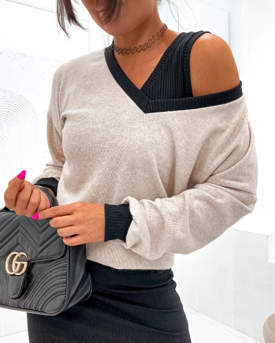 Royalfashion Črn ženski komplet za prosti čas