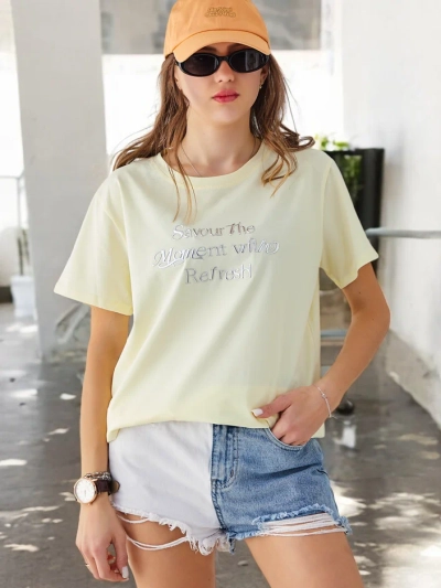 Royalfashion Ženska bombažna majica Uživajte v trenutku s Refresh