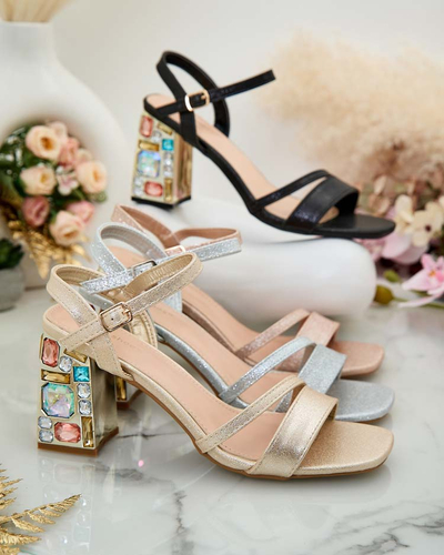 Royalfashion Ženski sandali Solepte z bleščicami