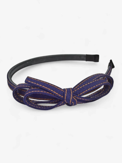 Royalfashion naglavni trak z mašno v jeans slogu