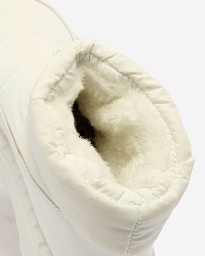 Royalfashion Ženski škornji z drsenjem v beli barvi Ireda