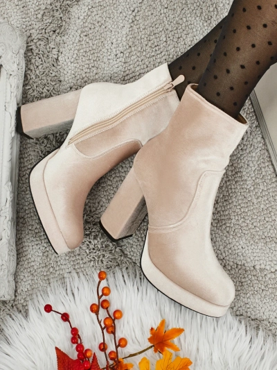 Ženski gležnarji s peto al'la Velur Miss