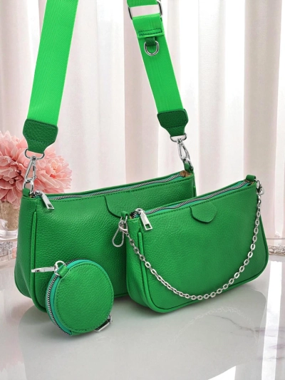 Ženska torbica Pola Verde – zelena, ekološko usnje, 3v1, elegantna
