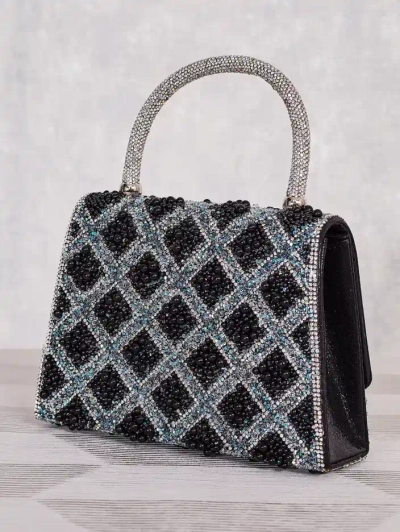 Royalfashion Mala ženska torbica okrašena z zirkonami in biserki