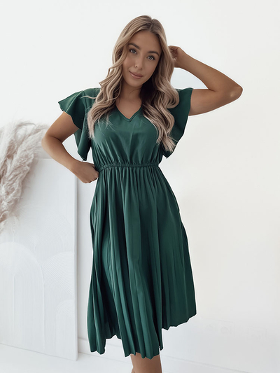 Royalfashion Ženska plisirana midi obleka