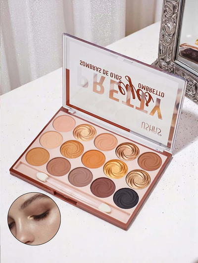 Paleta senčil za oči, 15 odtenkov, Orehov navdih