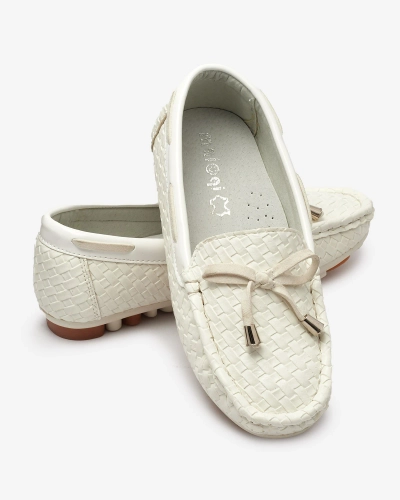 Royalfashion Białe dziecięce mokasyny Dannad