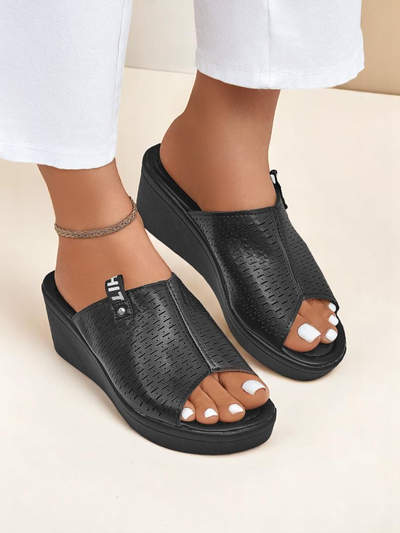 Royalfashion Ženski natikači s peto Luna Wedge