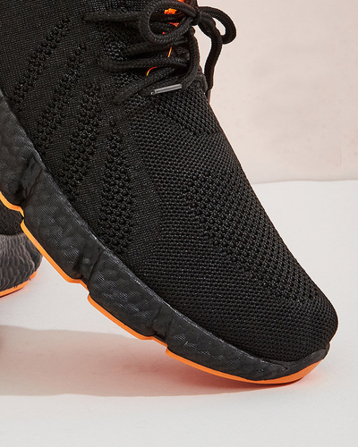 Czarno- pomarańczowe sportowe buty damskie Bommgi - Obuwie