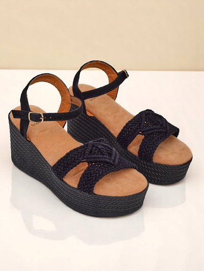 Royalfashion Ženski sandali z visoko peto, pleteni Sunny Day