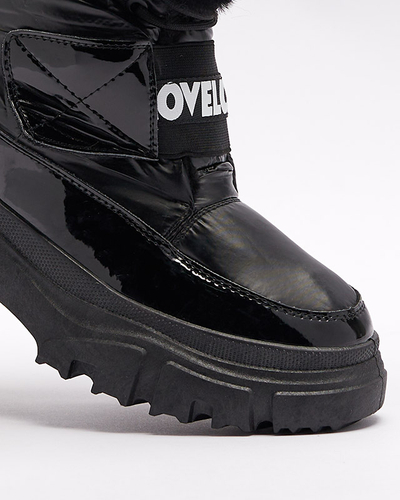 Royalfashion Buty a'la śniegowce damskie na płaskiej podeszwie w kolorze czarnym Sapollo