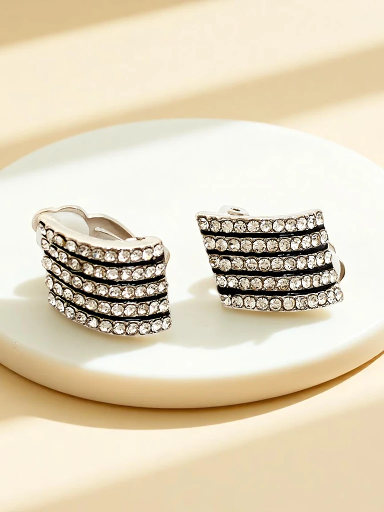 Royalfashion Uhani za ženske na klipsno s kubičnim cirkonom