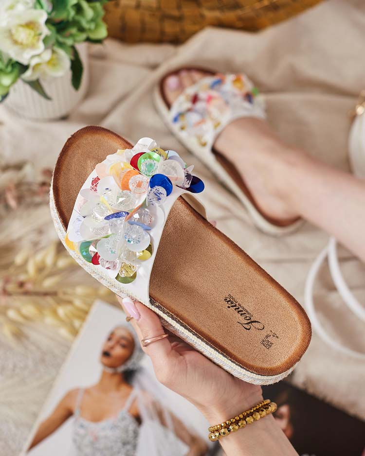 Royalfashion Ženske japonke Loassa s kamenčki