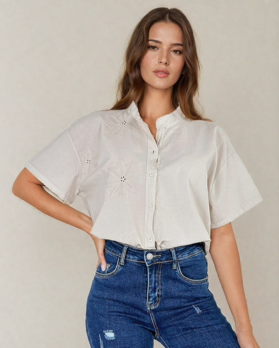 Royalfashion Ženska majica oversize z vezenino