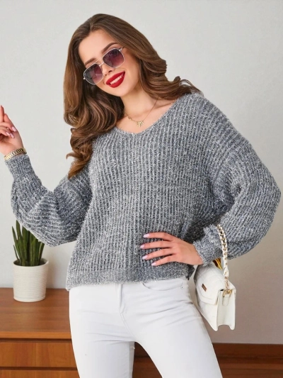Royalfashion Ženski pulover z bleščečo nitjo