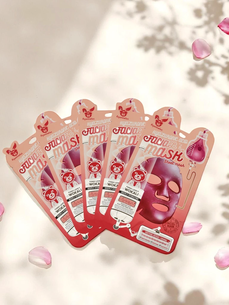 Maska za obraz s hialuronsko kislino, pomirjujoča in učvrstitvena