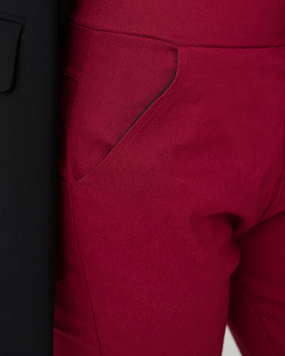 Royalfashion Bordowe damskie ocieplane spodnie typu tregginsy PLUS SIZE