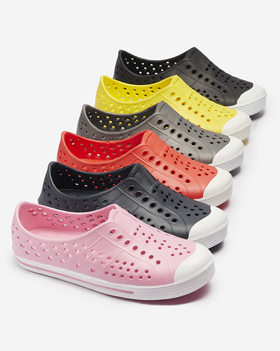 Royalfashion Szare ażurowe dziecięce gumowe trampki Jiteri