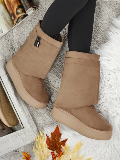 Kratki ženski čevlji za sneg a'la z zgornjim delom, ki ga je mogoče pritrditi, Elizze