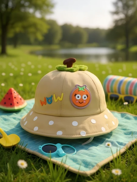 Royalfashion Otroški klobuk s pisanimi našitki Happy Patches
