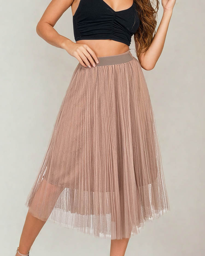 Royalfashion Žensko dvoslojno midi krilo