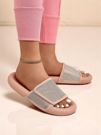 Royalfashion Dámske šľapky s plochou podrážkou Sparkle Step