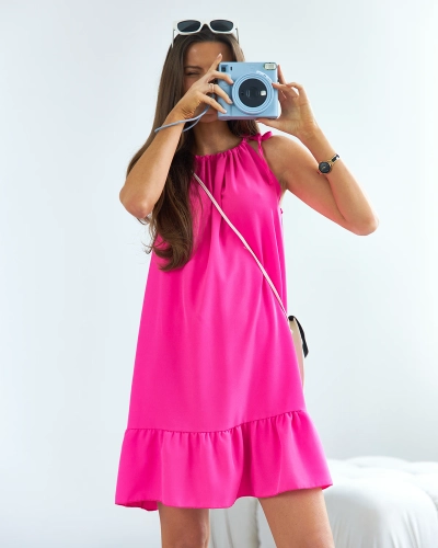 Royalfashion Fuksjowa sukienka mini z falbaną