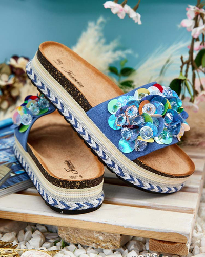 Royalfashion Ženske japonke Loassa s kamenčki