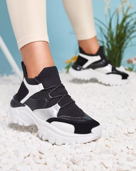 Royalfashion Biało- czarne sportowe sneakersy damskie Ziragga