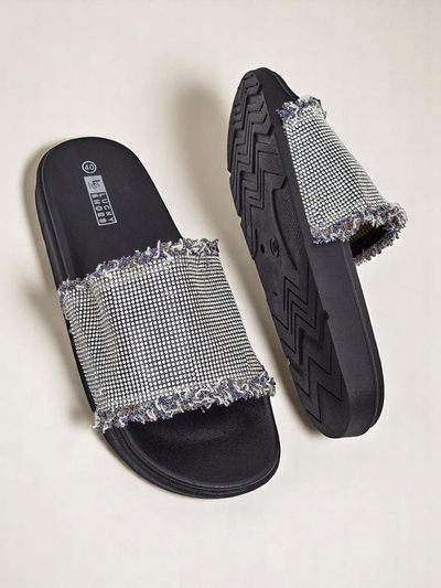 Royalfashion Ženski natikači na ravni podlogi SparkleWalk