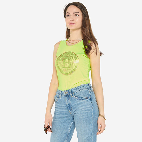 Royalfashion Damski top w kolorze neonowym żółtym