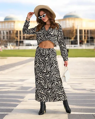 Royalfashion Ženski komplet z vzorcem