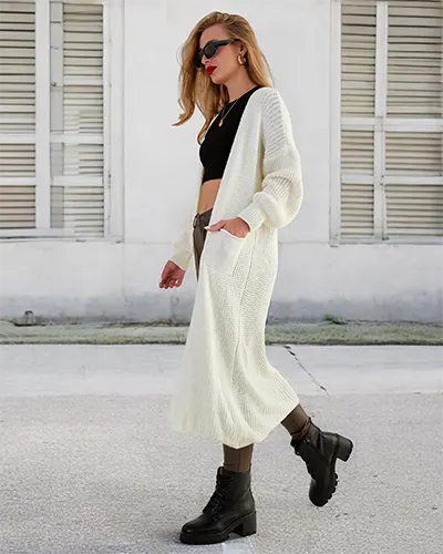 Royalfashion Ženski pleteni pulover s pregrinjalom