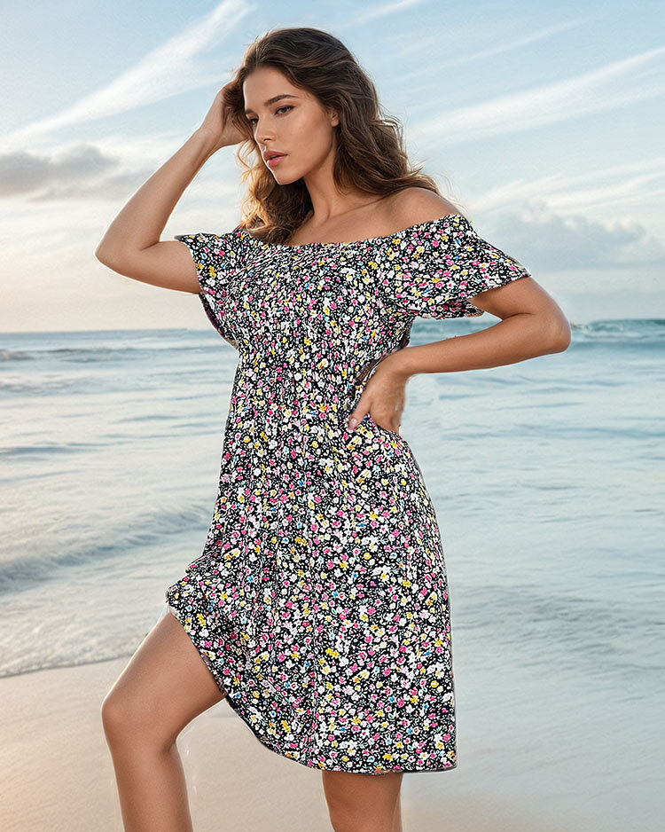 Royalfashion Ženska mini obleka a'la hiszpanka