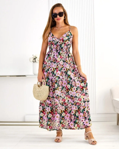 Royalfashion Bombažna ženska midi obleka