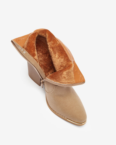 Royalfashion Bež ženski izolirani škornji Diva Charms