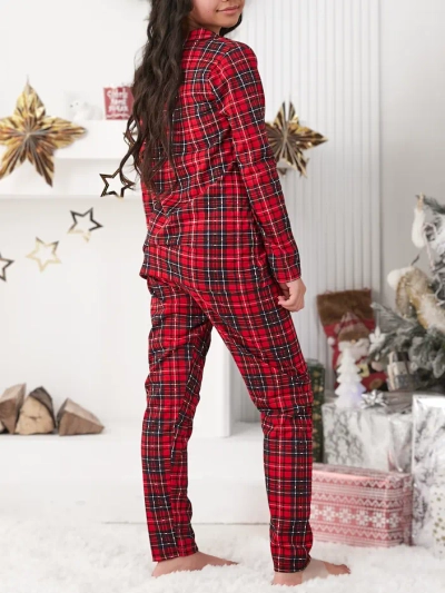 Royalfashion božični otroški bombažni karirasti pižami