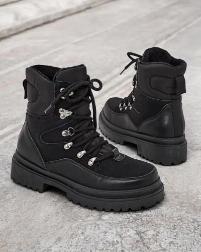 Royalfashion Ženske zimske čizme vezane Sololi