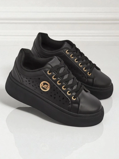 Aurelia Nero - Črna platforma Royalfashion iz eko usnja, model LH201-8