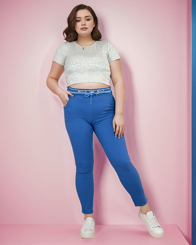 Royalfashion Ženske hlače iz blaga PLUS SIZE