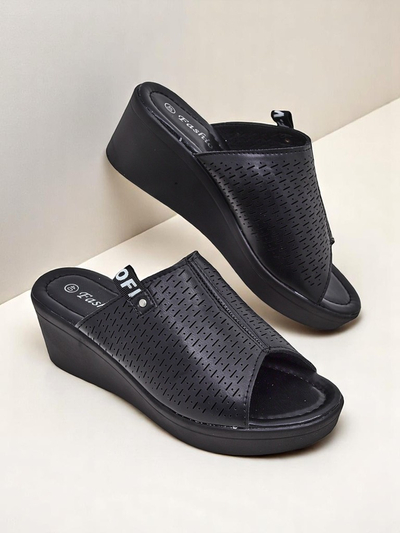 Royalfashion Ženski natikači s peto Luna Wedge